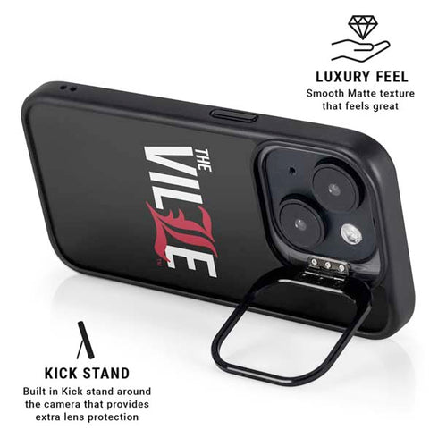 University of Louisville Black Background iPhone 15 Kickstand Case